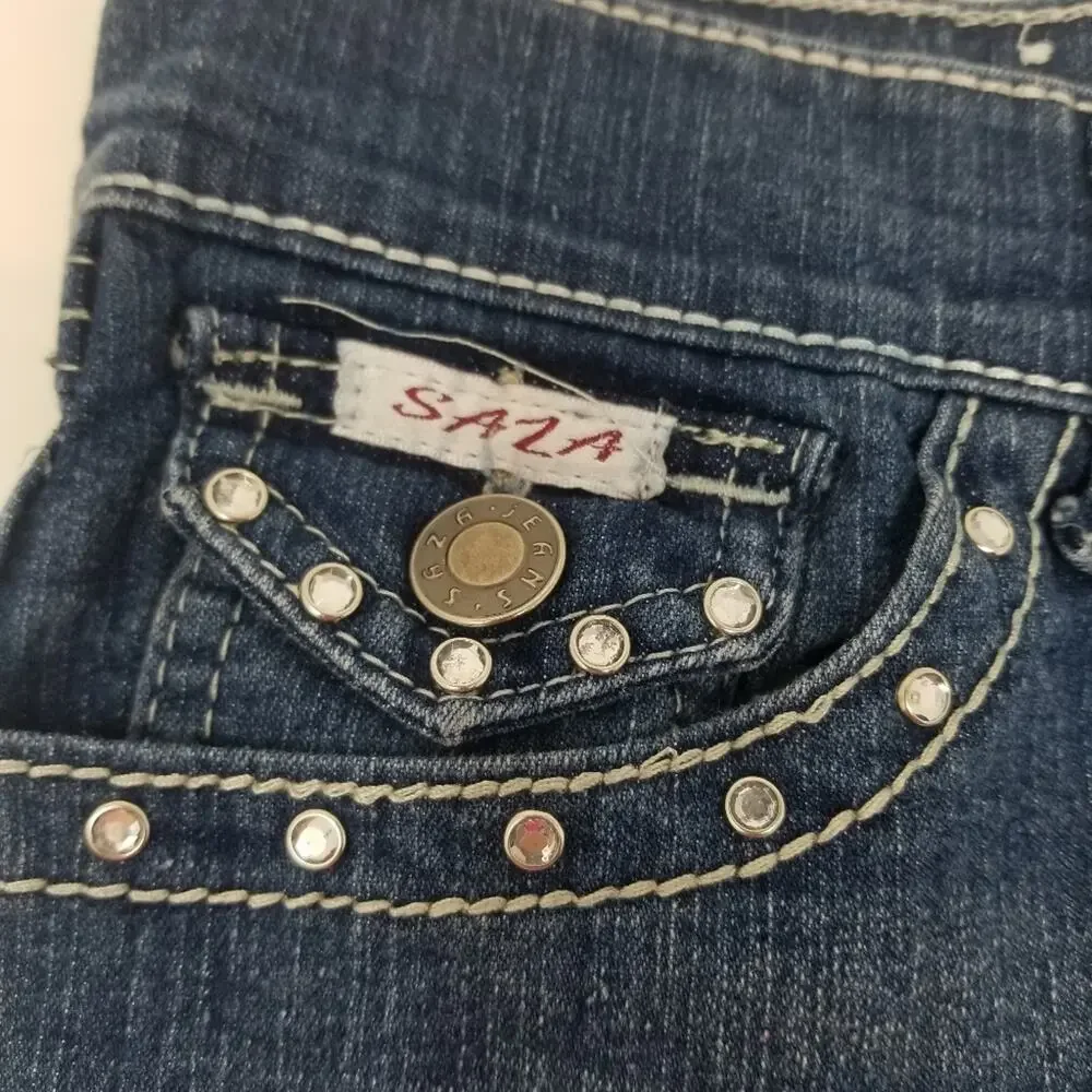 Saza Denim Shorts Short Shorts Low Rise Cutoffs ‎ Hipster Juniors Size 3